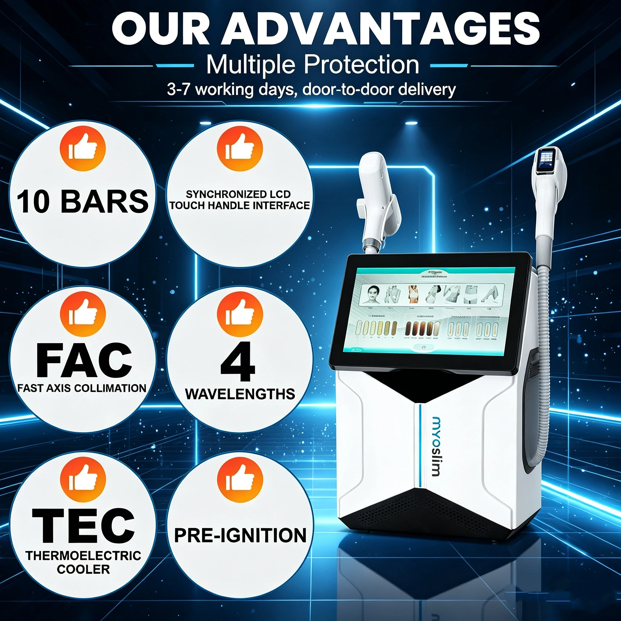 Professional 2In1 808nm Diode Laser Hair Removal Machine Picosecond Laser Q Switch ND YAG Tattoo Removal Machine FAC Collimatio