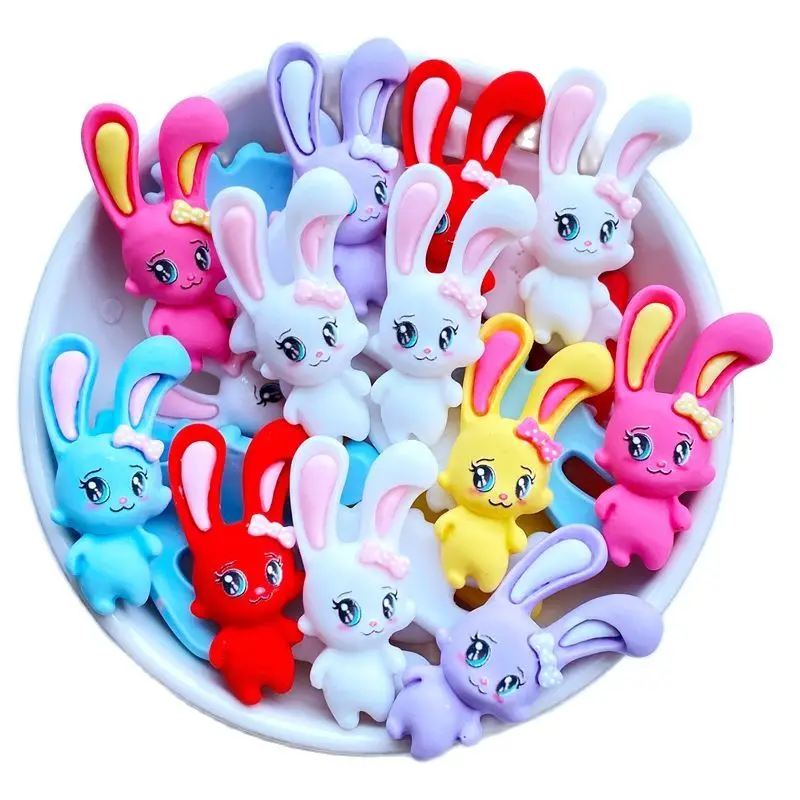 10 sztuk nowa śliczna żywica Mini kreskówka królik seria mieszkanie powrót Scrapbooking DIY biżuteria rzemieślnicza akcesoria dekoracyjne
