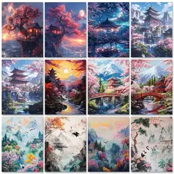 RUOPOTY Frame Diy Painting By Numbers For Adults Starter Kits Sunset Handicrafts Wall Art Picture Landscape Diy Gift For Home De