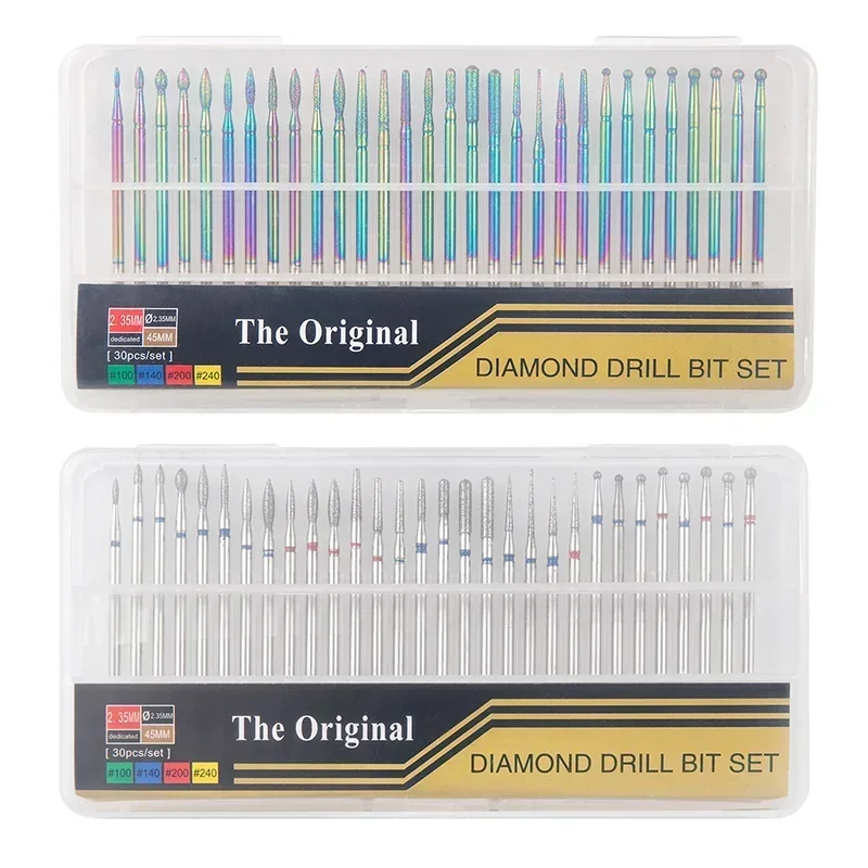 30/7 قطعة أظافر ماسية مثقاب الخشب الروتاري قواطع الطحن الكهربائية لباديكير مانيكير الملفات إهاب لدغ مسمار أدوات اكسسوارات