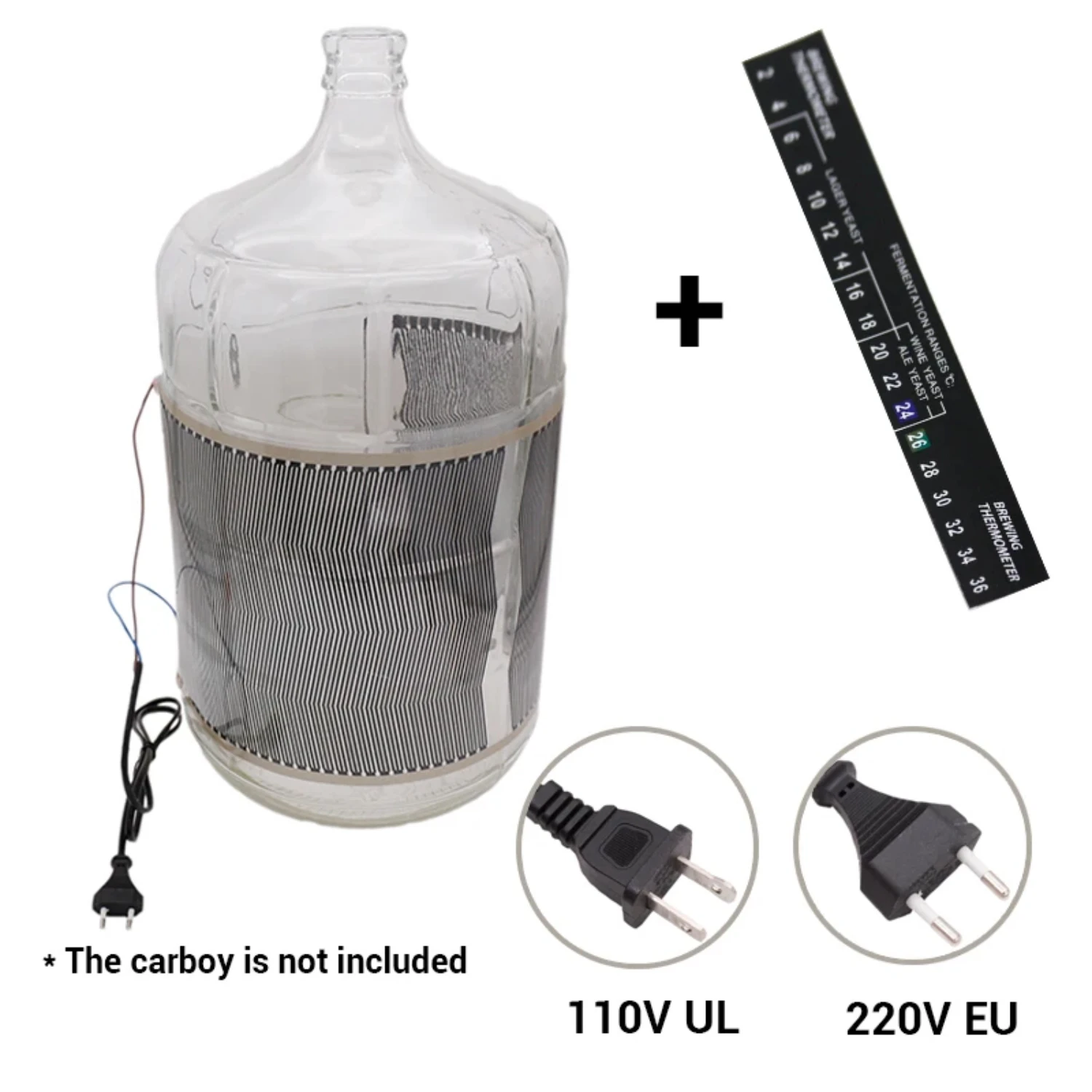 

Warm and Efficient 40 Watt Homebrew Fermentation Wrap Heater for 110v(UL) & 220V(EU) Plugs - Ideal for Homebrewing Carboy Fermen