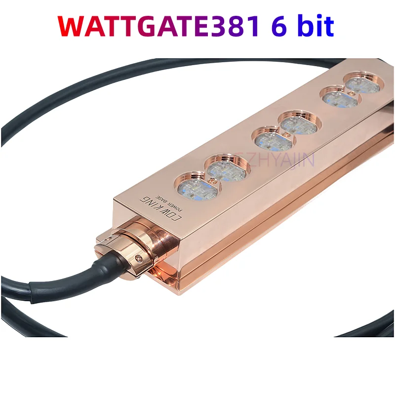 BASE Power Base 6-bit&US WATTGATE381 Gold Plated Purple Copper Audio Level Plug in Line Bar