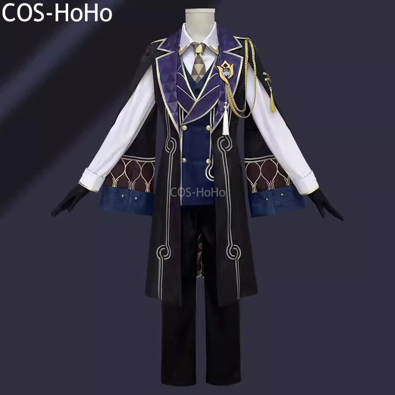 COS-HoHo Honkai: Star Rail Aventurine Game Suit Cool Handsome Uniform Cosplay Costume Halloween Party Role Play Outfit Men