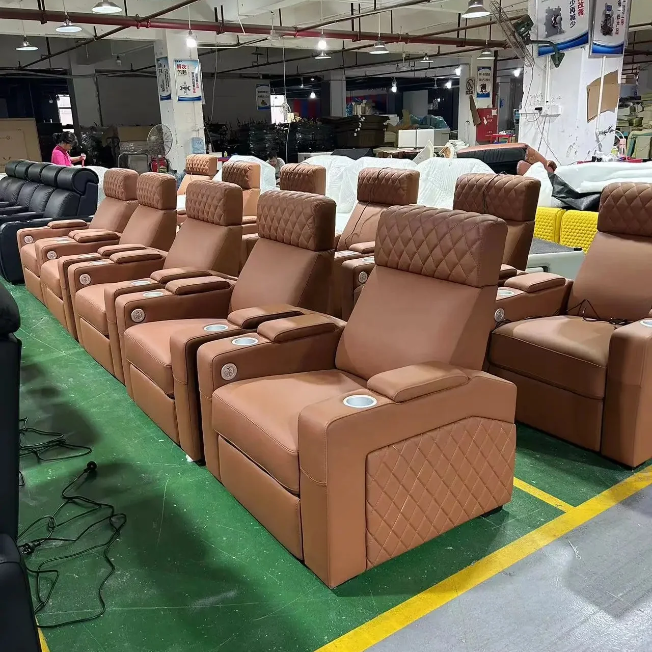 new design home cinema seating real leather theater sofa electric recliner chair with storage for private theatre