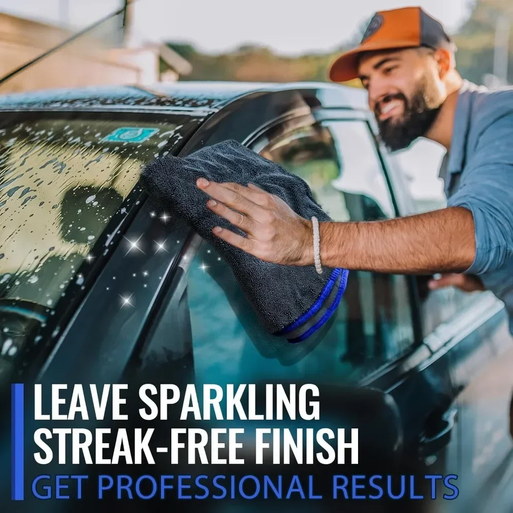 2025 جديد 1 قطعة قماش تفصيلي جاف ناعم جدًا 24 × 35 بوصة منشفة سيارة كبيرة-ماصة للغاية غير قابلة للتساقط بدون شريط سريع