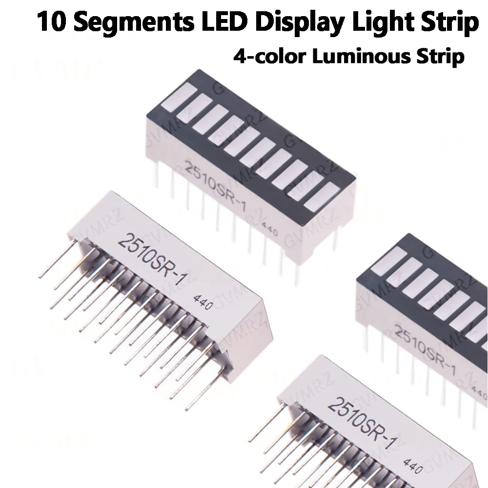 2PCS 10 Segments LED Display Light Strip 4-color Luminous Strip LED Modules Multicolor Bargraph 10 Bar-graph for Arduino Red