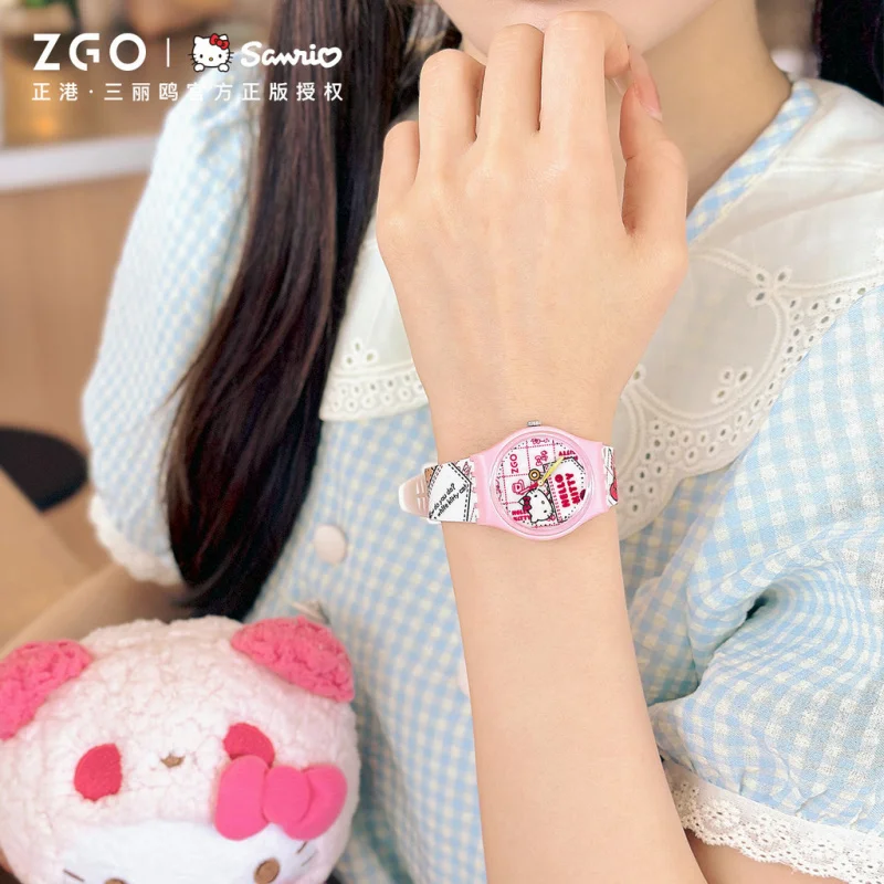 ZGO Sanrio HelloKitty KidsWatch for Girls and Students  Cute Waterproof Quartz Wristwatch Gift 8681