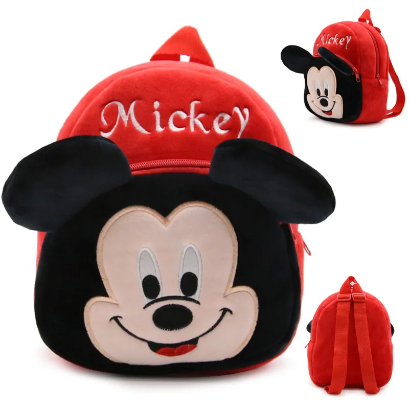 Anime Disney Mickey Mouse Plush Backpack Cartoon Cute Minnie Children Schoolbag Kindergarten Bag Kids Backpacks Birthday Gifts