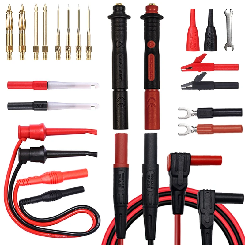 

25-Piece Multimeter Leads Kit, Professional and Upgraded Test Leads Set with Replaceable Gold-Plated Multimeter Probes