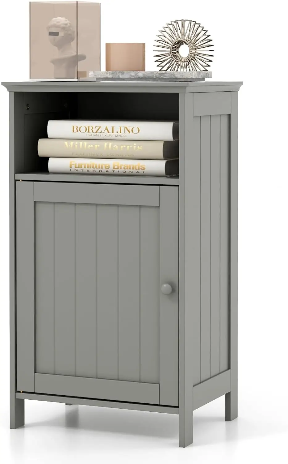 

Small Bathroom Storage, Bathroom Floor Cabinet Freestanding With Doors & 3-Position Adjustable Shelves, Wood Small Cabinet For