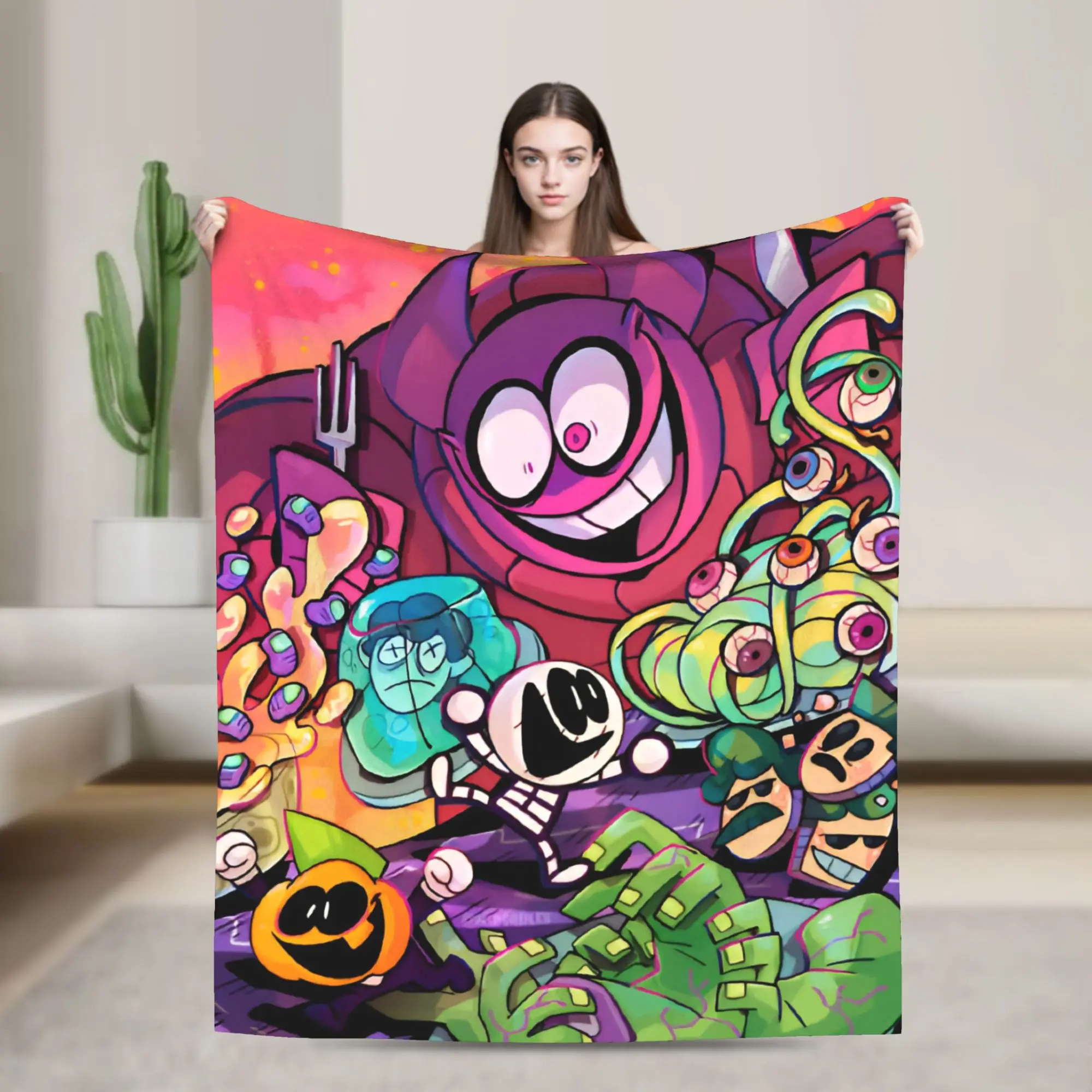 Spooky Month Blanket Fleece  Relax Ultra-Soft Throw Blanket for Bedroom Bedding Throws