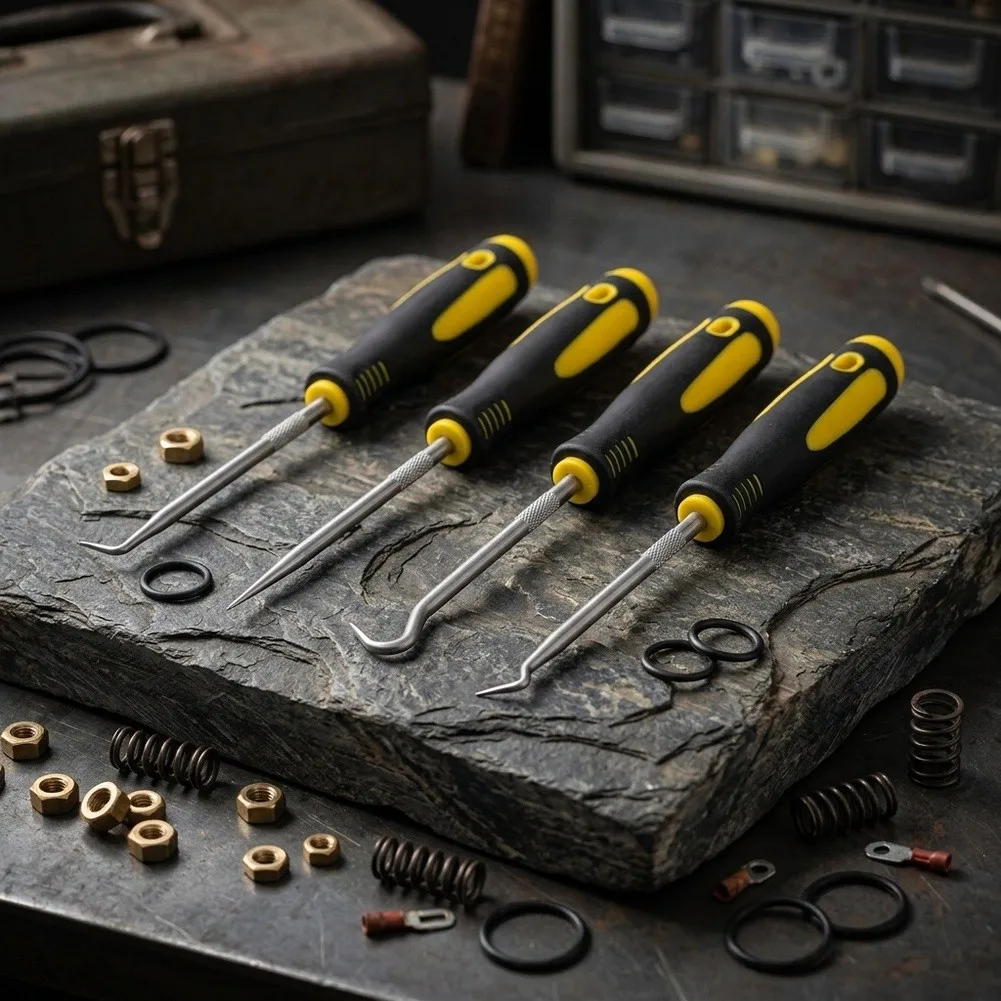 For Automotive Use Hand Tools Car Pick Hook Tool For Automotive Repair Yellow Black Washer Retriever Wire Separator
