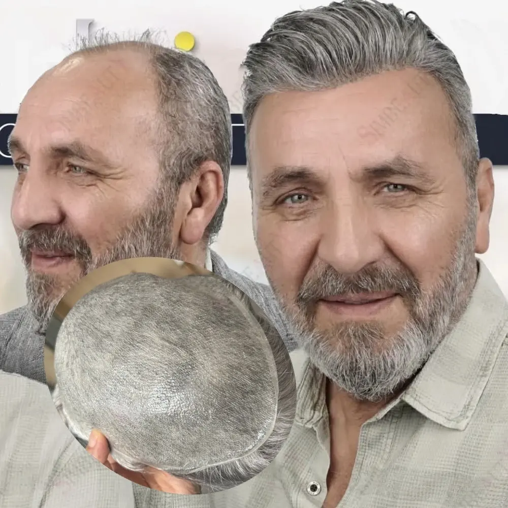 

0,02 супер тонкий парик для кожи, незаметный мужской капиллярный протез, реалистичный парик, мужские человеческие волосы, система волос из микрокожи, быстрая доставка