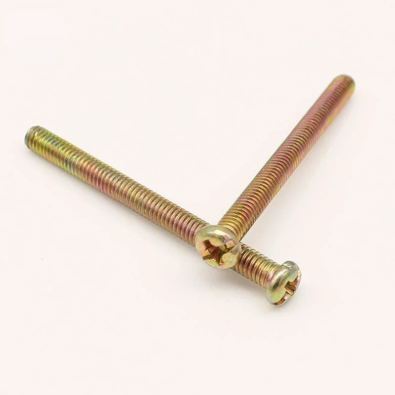 50 pzcolor zincato a sette caratteri testa tonda testa tonda macchina interruttore filo scatola vite prolunga vite M4 * 4-120 vite lunga
