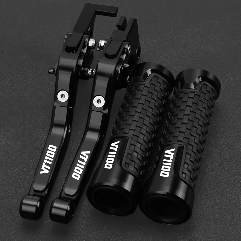 

Motorcycle VT1100 Brake Clutch Levers Adjustable Handlebar Grips For HONDA VT 1100 1995-2007 2006 2005 2004 2003 2002 2001 2000