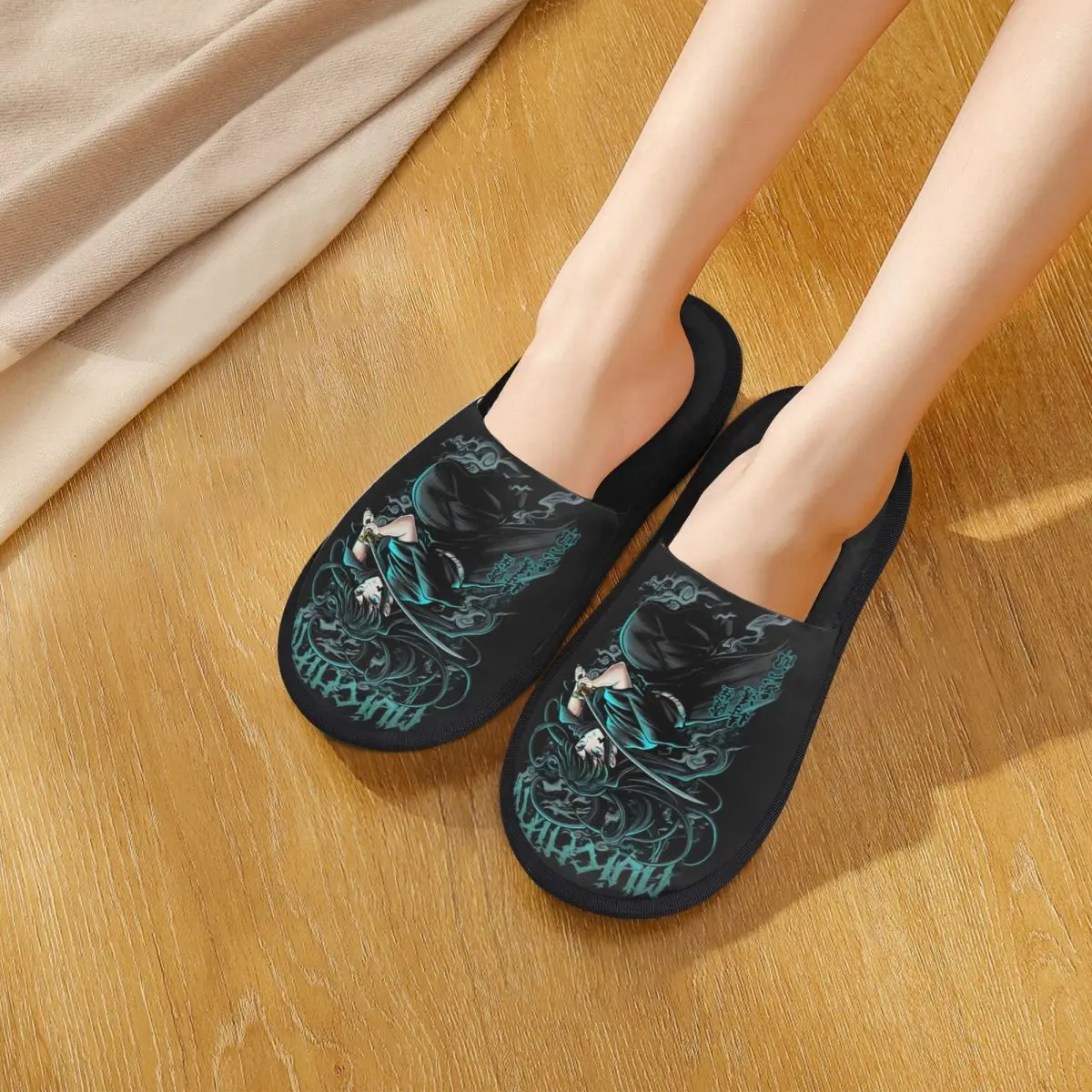 Zapatillas Muichiro Tokito personalizadas, zapatillas de casa suaves y cálidas de espuma viscoelástica para mujer, zapatos mullidos para interiores