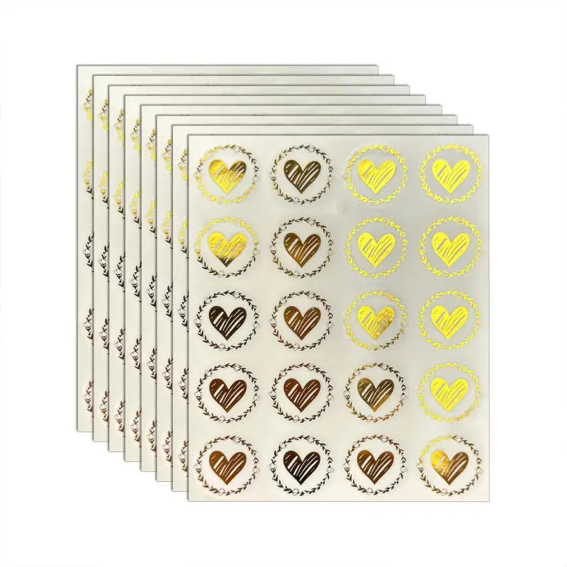 

100pcs Valentine's Day DIY Theme Golden and Pink Heart Style Label Stickers Love Wedding Party Gift Packing Decoration Sticker