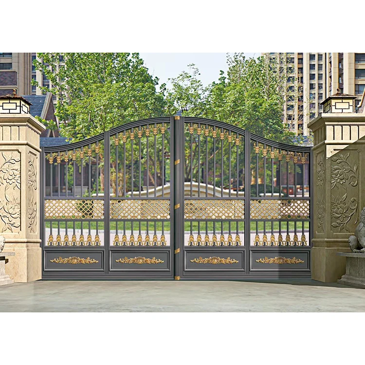 تصاميم البوابة الرئيسية المفردة بوابات مدخل ساحة المنزل بوابات حديدية نماذج بوابة فنية سبائك الألومنيوم للفيلا المنزل المعادن حسب الطلب #1