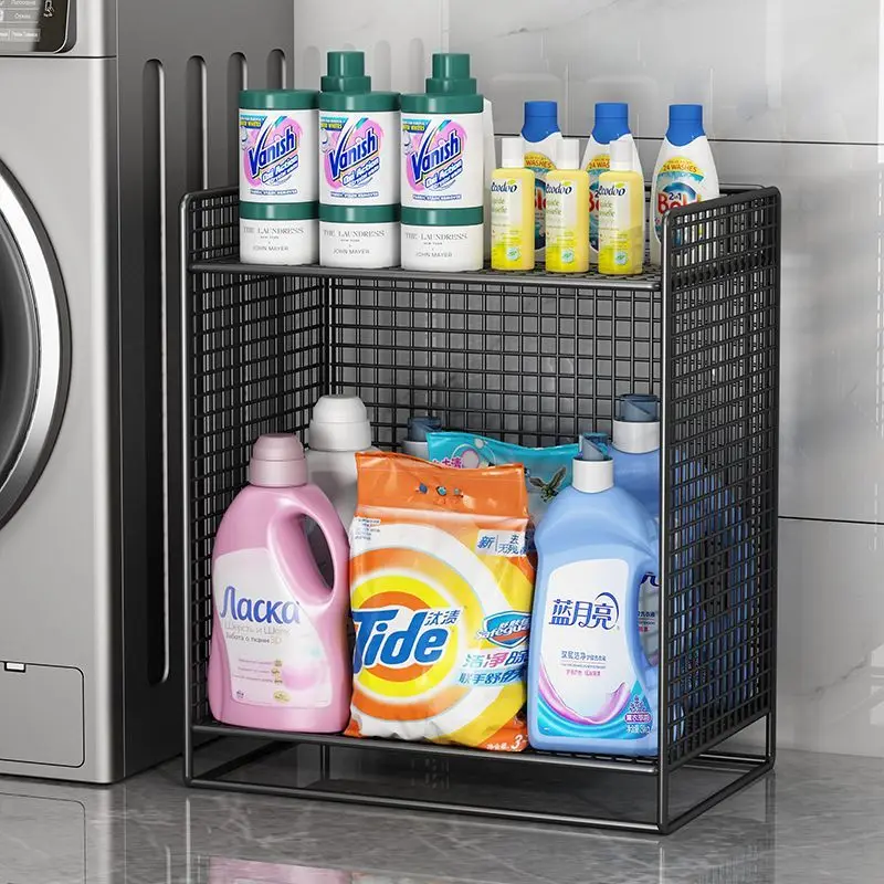 Custom Bathroom Storage Rack with Wheels, Movable Floor-standing Shelf Bathroom Supplies