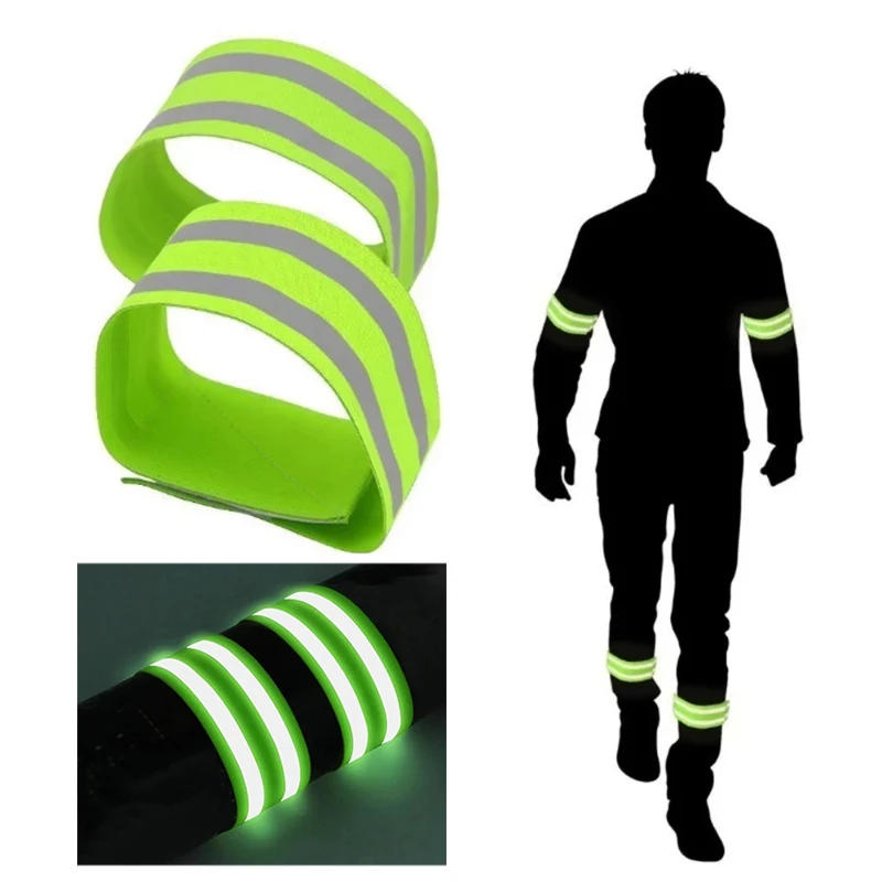 Reflektierende Bands Elastische Armband Warnung Armband Ankle Bein Strap Sicherheit Reflektor Band für Nacht Jogging Walking Radfahren