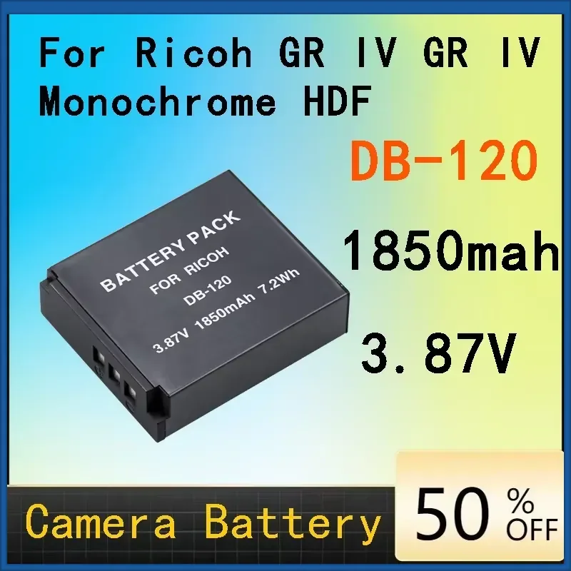 New 1850mAh DB-120 Rechargeable Battery Suitable for Ricoh GR IV GR IV Monochrome HDF Cameras and Chargers