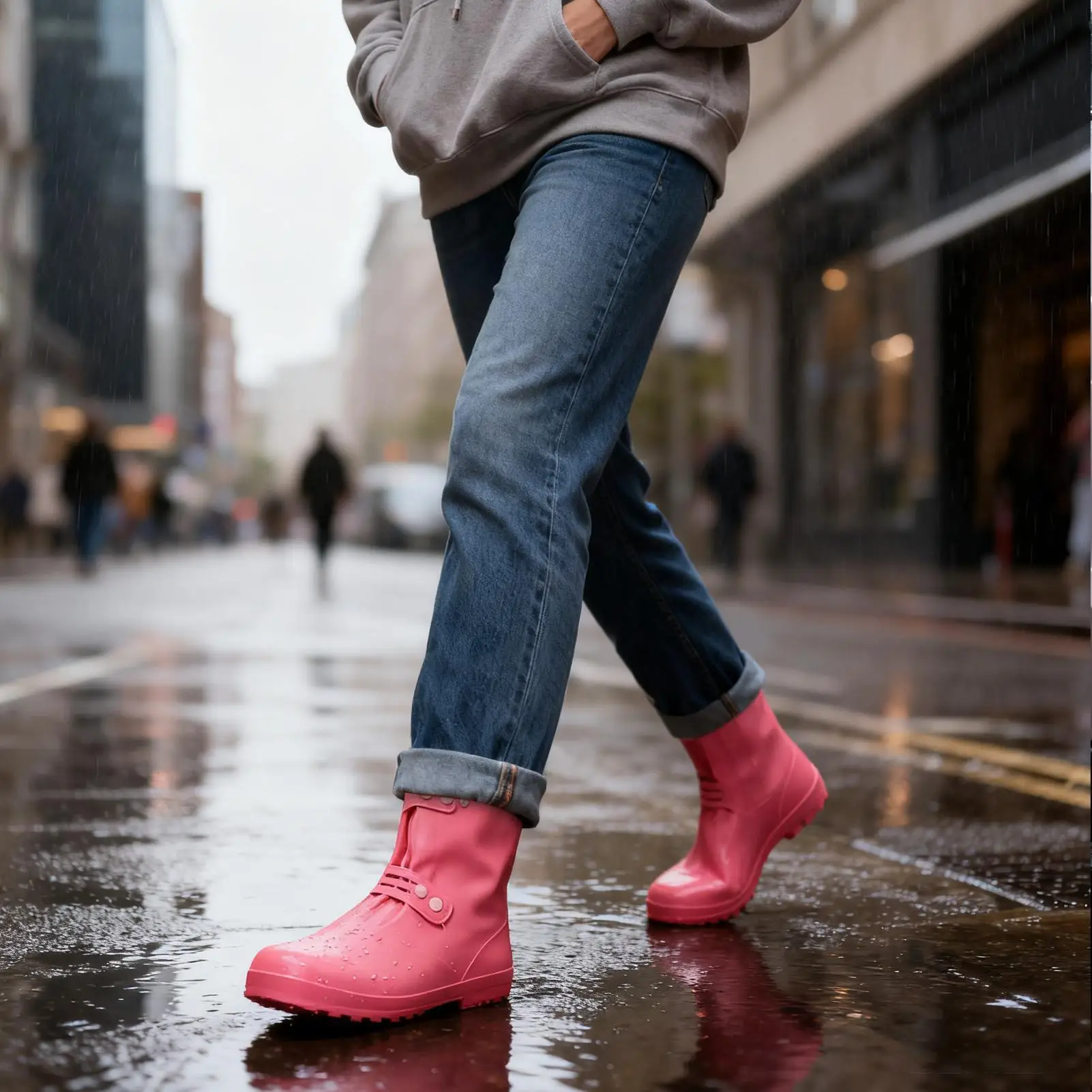 레인 슈즈 커버 1쌍 재사용 가능한 실리콘 신축성 레인 부츠 커버 방수 눈 진흙 겨울 여름 여행 정원용