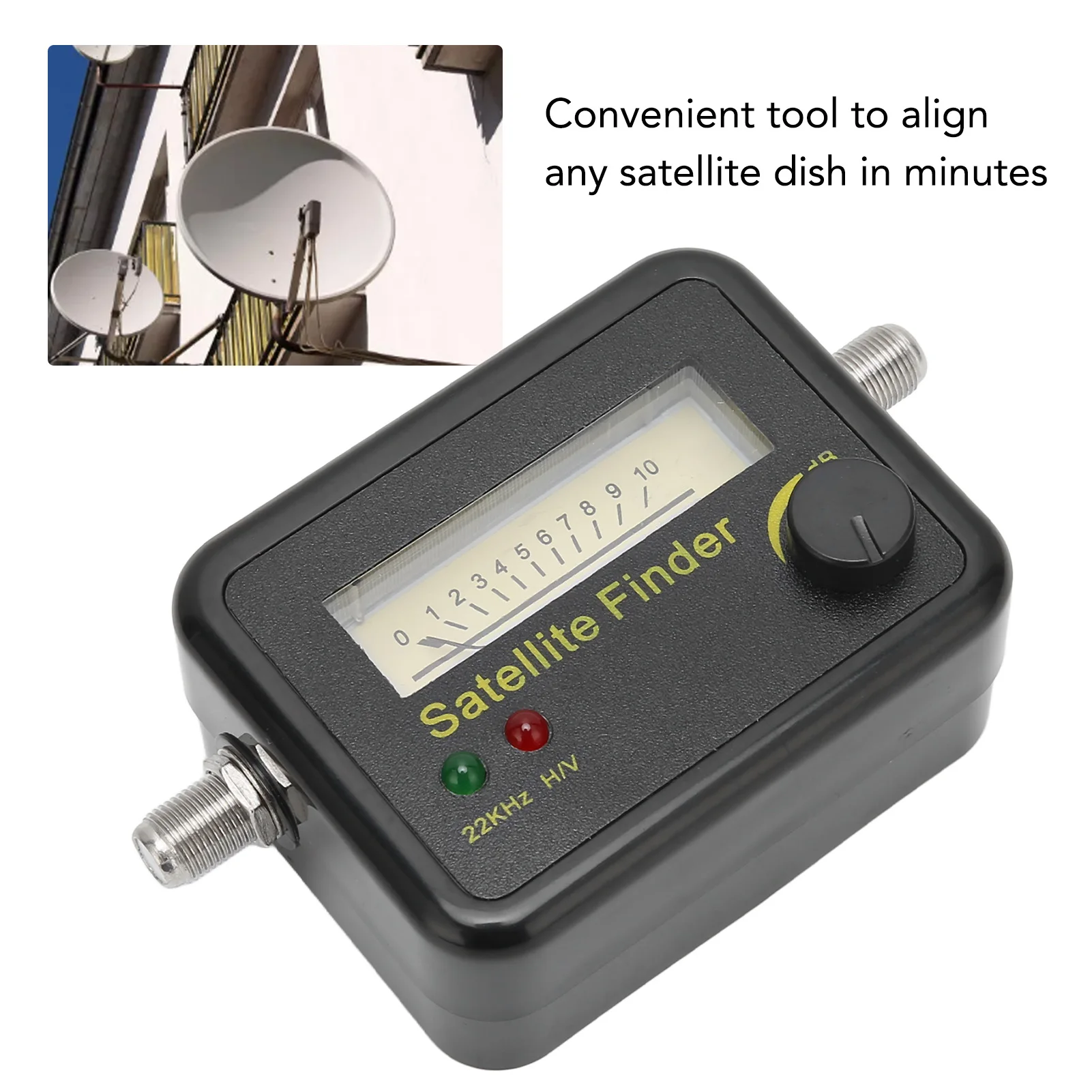 Satellite Signal Detector Finder Professional Sensitive Compact TV Antenna Signal Strength Meter with LCD Display DC 13-18V