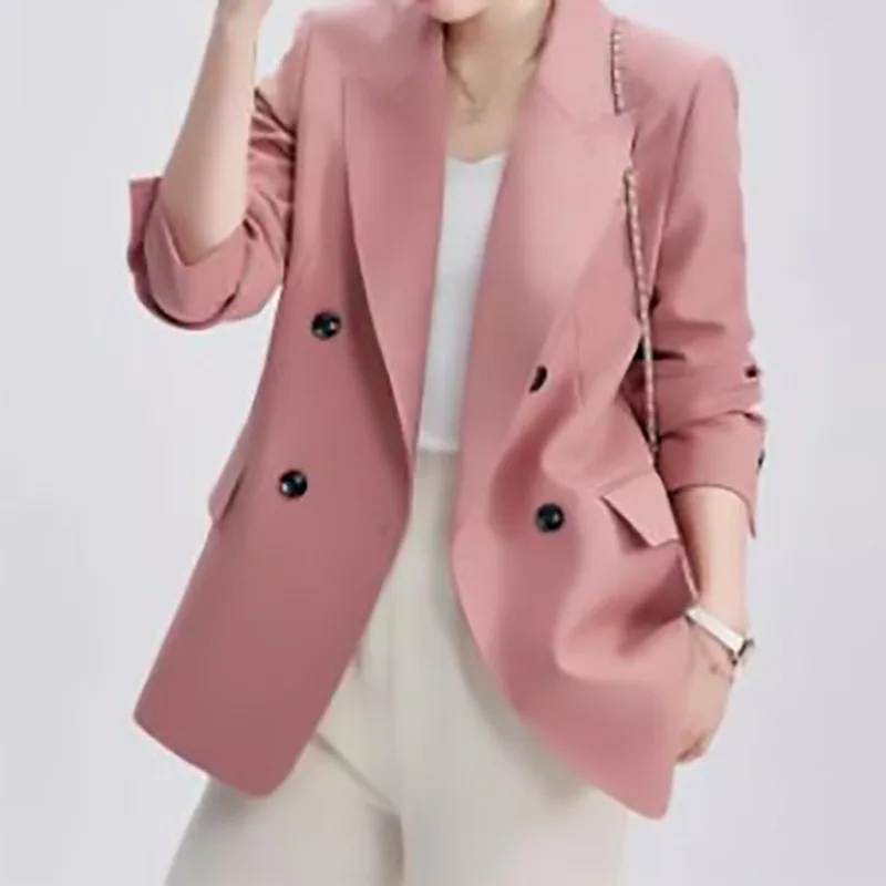 

Женский двубортный пиджак Allingentle с острыми лацканами, модный деловой блейзер для офиса и повседневной носки, на заказ