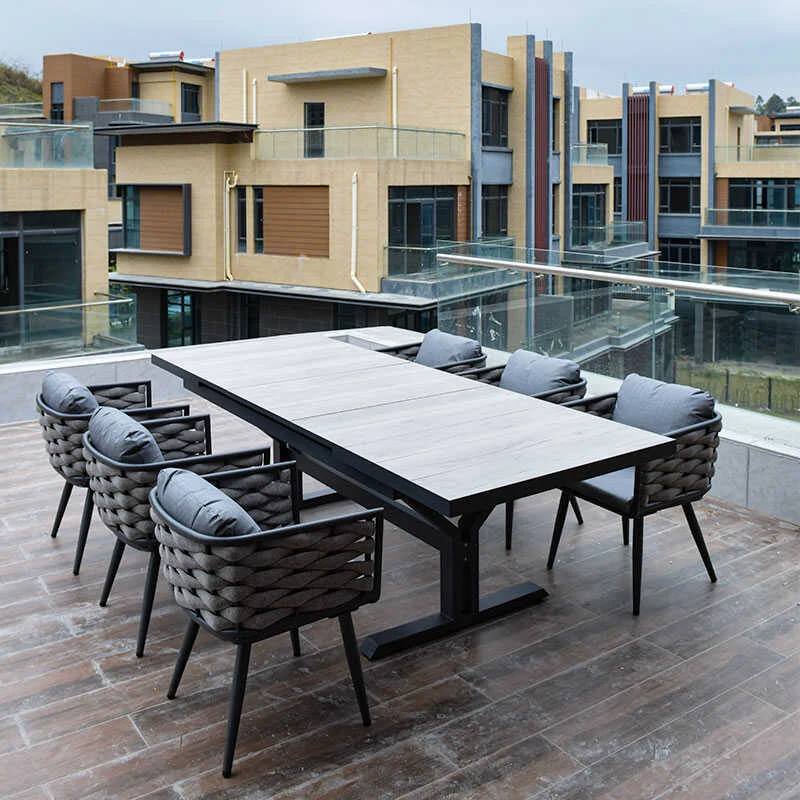 #Modern Outdoor Table Telescopic Function New Design High-Pressure Decorative Laminates (HPL) Lightweight Original Courtyards