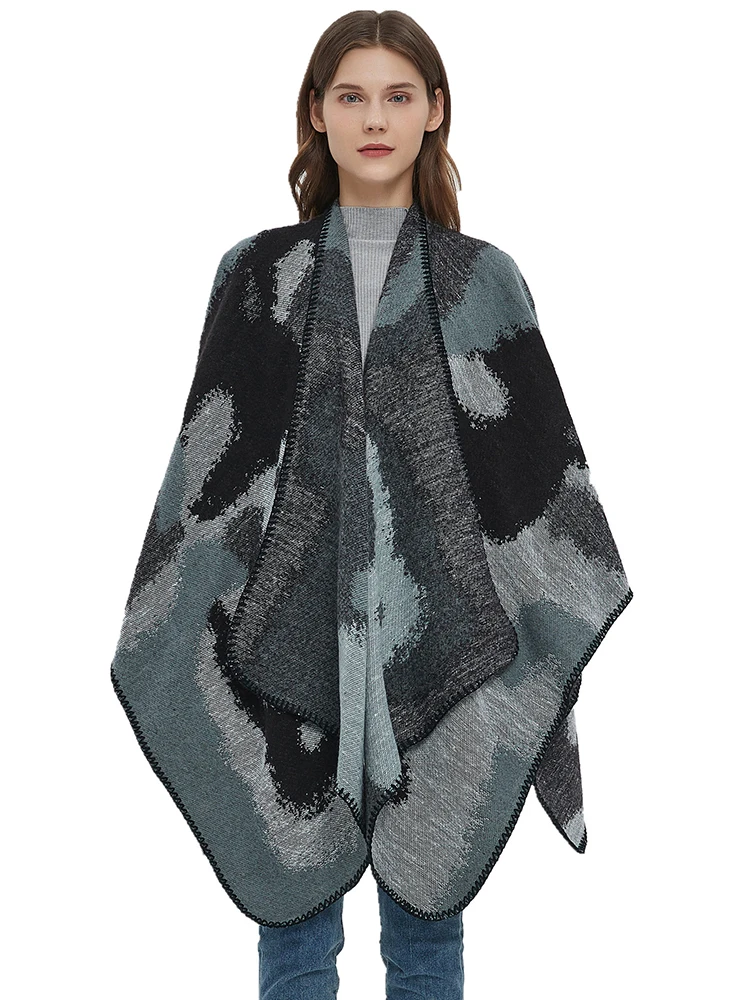 

Осенне-зимний винтажный шарф, женские пончо с принтом, теплый шарф, Женская Пашмина, женская накидка, Женская шаль