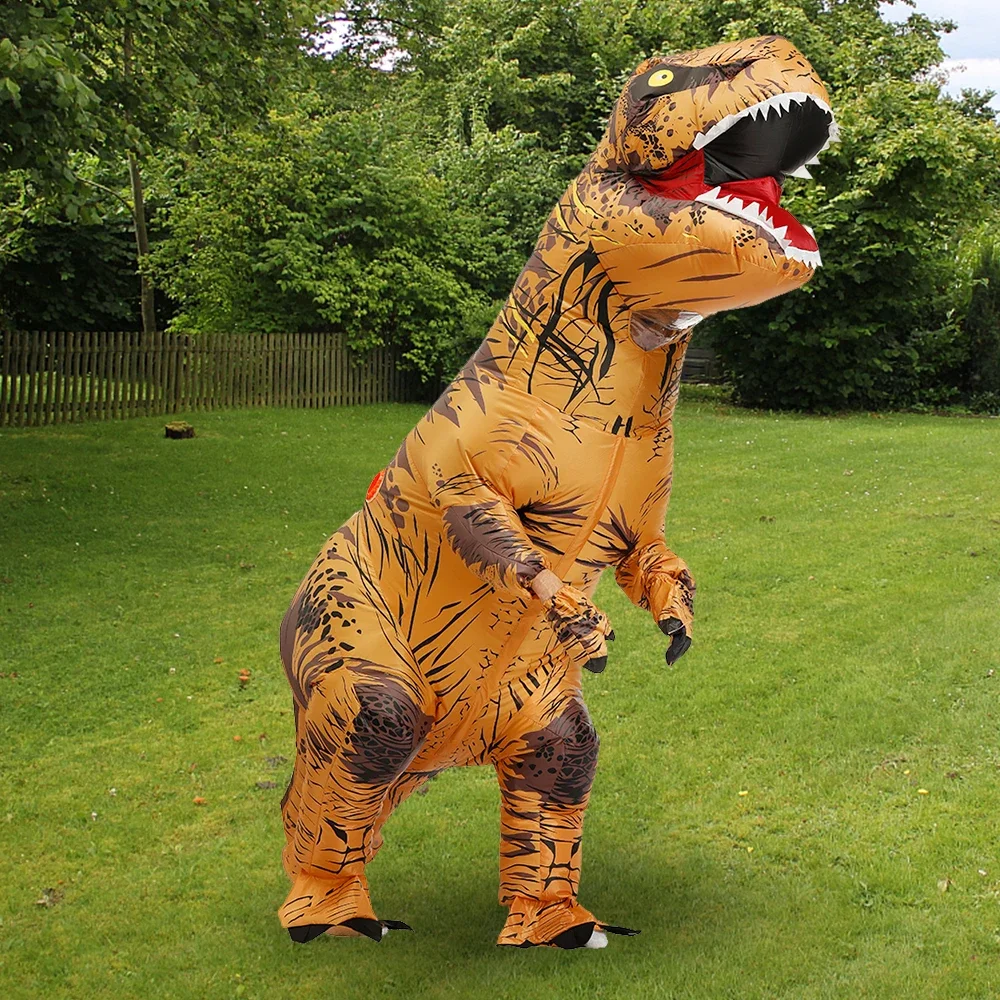 Adult Kids Dinosaur Inflatable Costume T-Rex Men Cosplay Anime Costume Party Fancy Dress Suit Halloween Christmas Costumes Dress