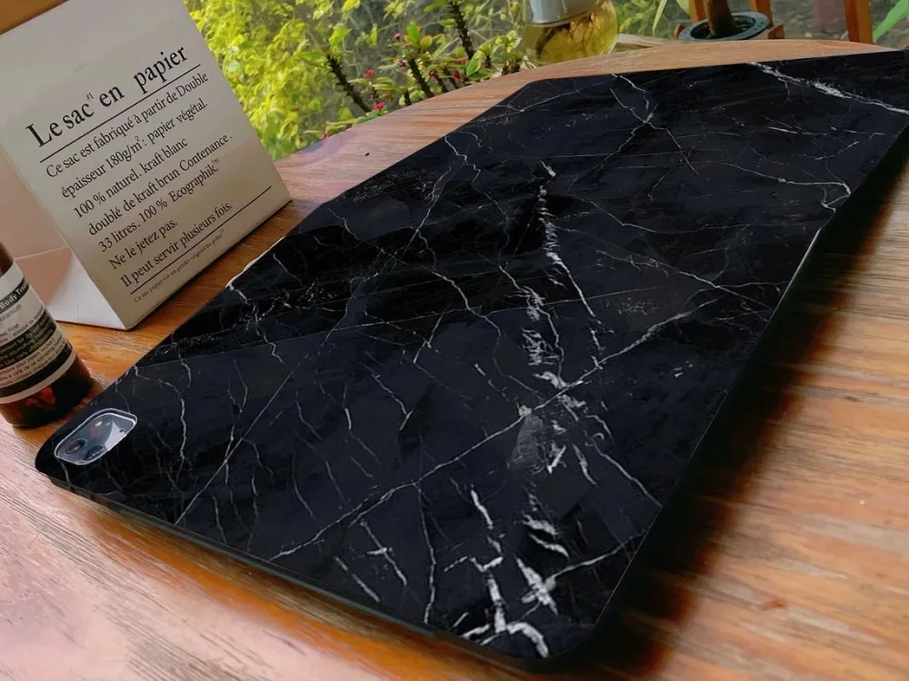 حافظة لجهاز ipad سوداء من الرخام لهواتف Air 4 5 10.9 iPad Pro 11 2020 10.5 مع حامل قلم رصاص 10.2 8 7th 12.9 2021 Mini 6 iPad