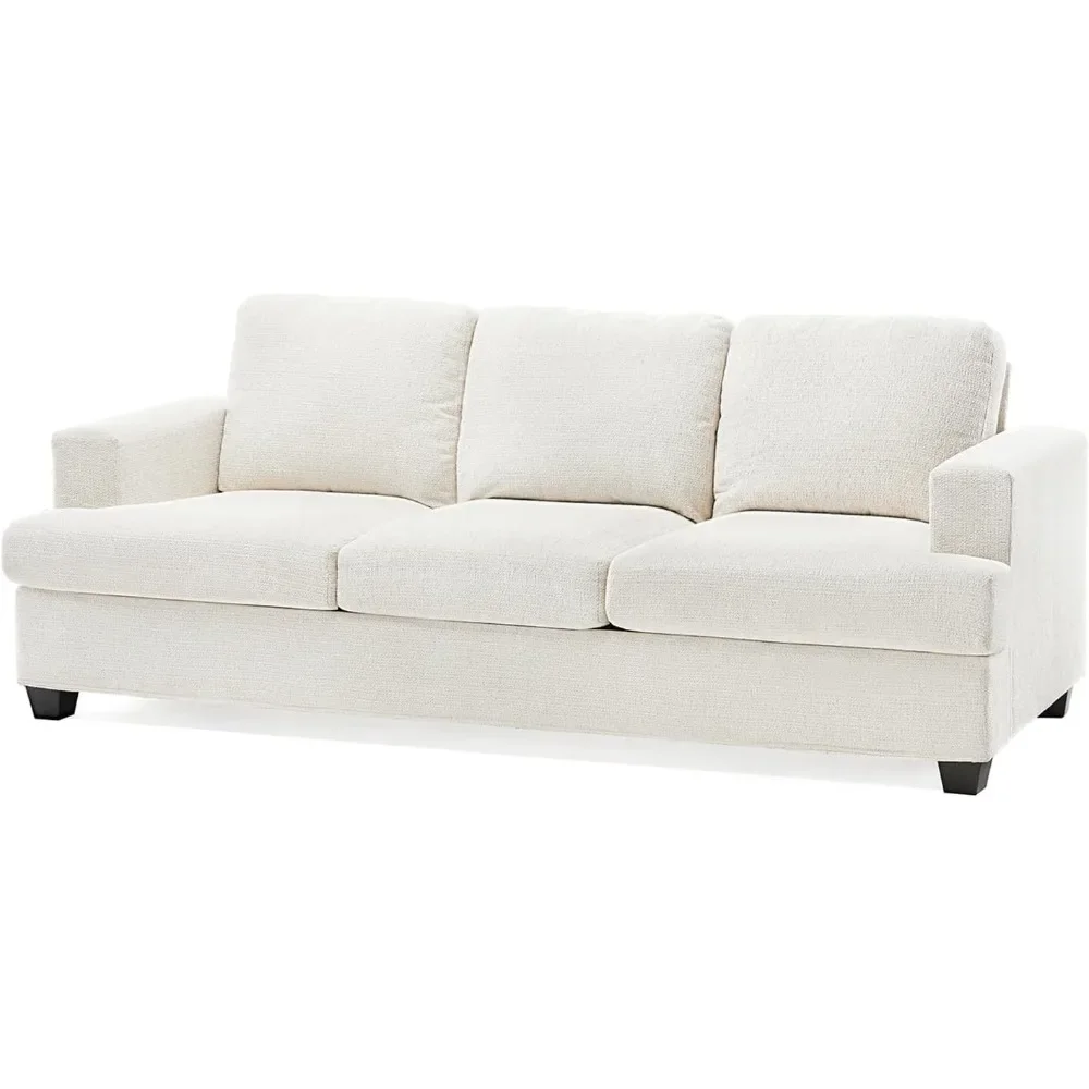 89 inch sofa, comfortable 3-seater sofa with ultra deep seats, beige  GM