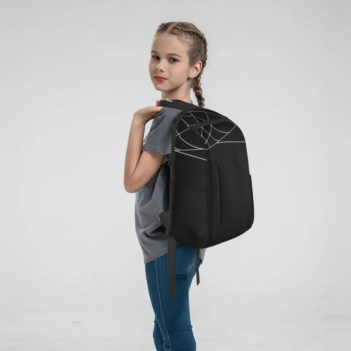 Black White Spider And Cobweb Backpack Daypack Boys Girls BookBag School Bag Shoulder Bags for Men Women