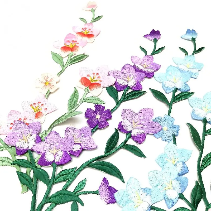 Blumen-Bügelsticker, bestickte Aufnäher, Abziehbilder, Röcke, Kleidungszubehör, dekorative Stoffaufnäher – Detail 1