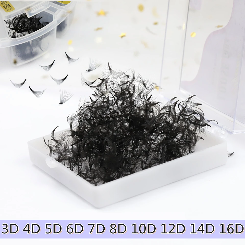 

RUJADE Premade Volume Eyelashes 3D 4D 5D 6D 7D 8D 10D 12D 14D 16D Fans Lashes Extension Pointy Base Loose Fan Tray Faux Mink