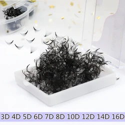 RUJADE Premade Volume Eyelashes 3D 4D 5D 6D 7D 8D 10D 12D 14D 16D Fans Lashes Extension Pointy Base Loose Fan Tray Faux Mink