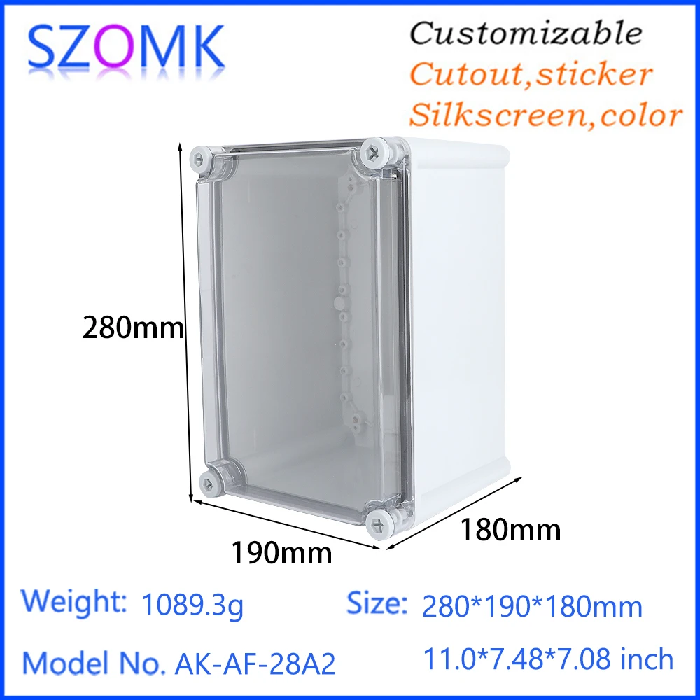 280x190x180mm Pcb Outdoor Projector Enclosure Abs Plastic Electrical Electric Box Pc Weatherproof Enclosure For Electronics