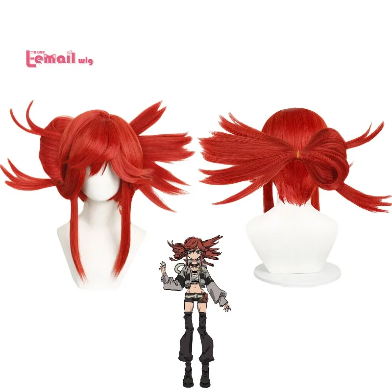 

Парик L-email wig Li Glaze для косплея, 50 см, оранжево-красный, термостойкий, синтетический, с накладкой для волос, для Хэллоуина и костюмированных вечеринок