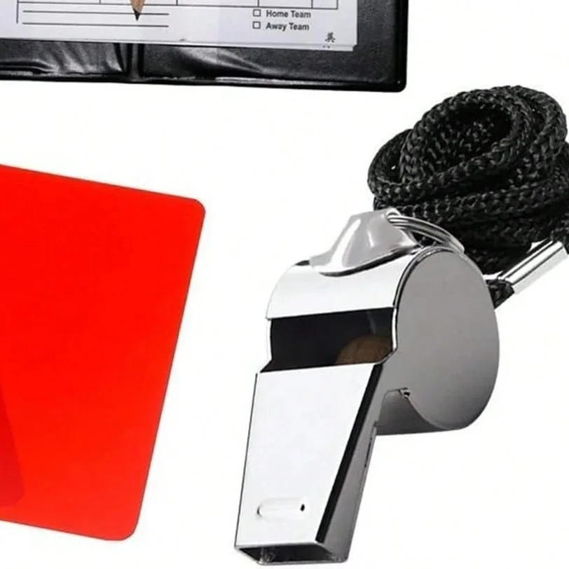 

Soccer Kit - Metal Whistle with Referee Cards Set, Referee Cards for Soccer Football, Ideal Referee Kits for Game Sports