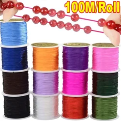 100M/Roll 1MM Multicolour Strong Elastic Rope Round Crystal Line Rubber Cord for Jewelry Making Supplies DIY Beading Bracelet