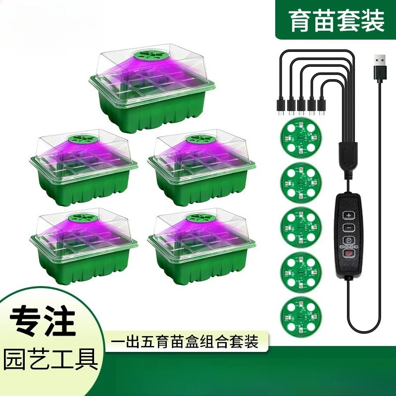 6/12 Holes Plastic Seedling Tray with Light Breathable Plant Growing Box