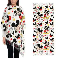 Mickey Mouse Cartoon Cute Scarf for Women Warm Winter Cashmere Shawl Wrap Long Shawl Scarf Daily Wear