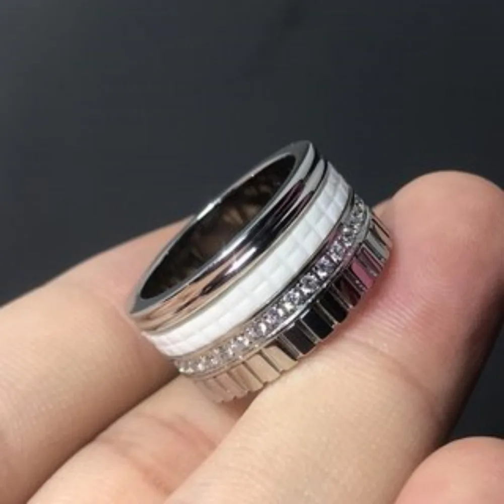 Original Design Fashion Brand Jewelry - Silver 925 Baolong Ring Ceramic Rotating Couple\'s Ring - Festival Gift Party Preferred