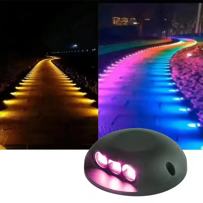 

3 Вт 6 Вт светодиодный DMX512 RGB уличный ступенчатый светильник IP65 водонепроницаемый лестничный дорожный светильник поверхностного монтажа подземный газонный светильник DC24V