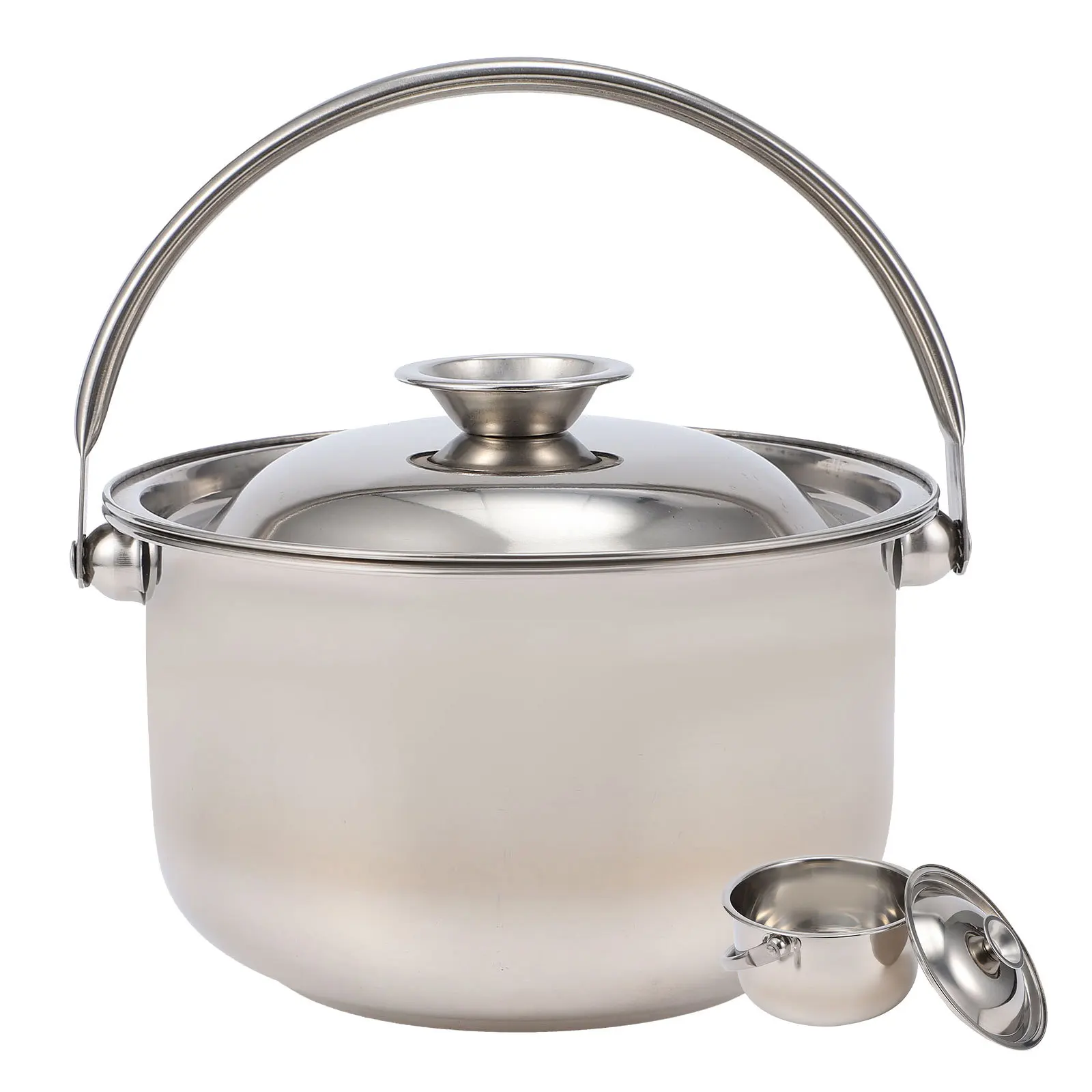 

Stainless Steel Soup Pot Multipurpose Heat Resistant Stewing Pot Household Kitchen Cooking Prep Cooking Bowl Large Mixing Bowl