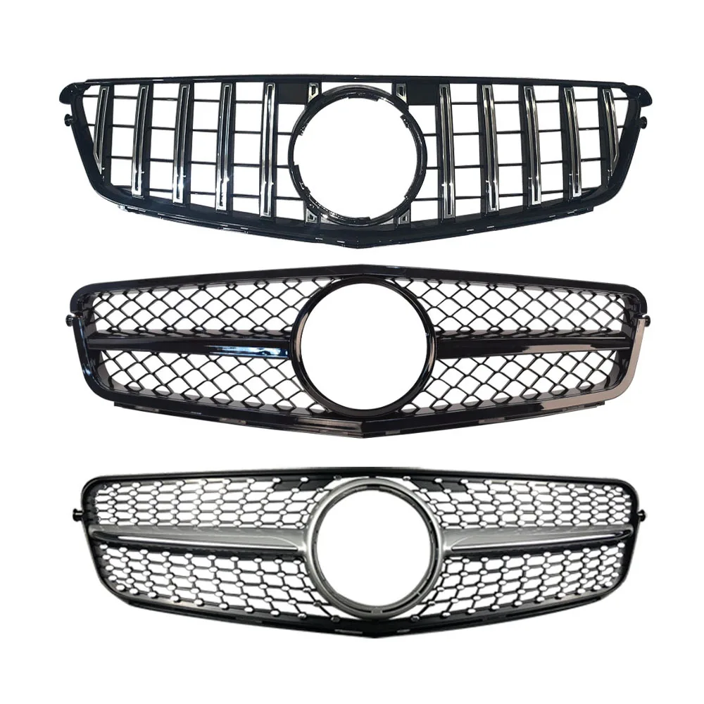 Idealna Pasująca Kratka Grilla Przedniego Zderzaka Do Mercedes Benz C W204 C204 S204 2007-2014 C180 C200 C250 C300 AMG GT Diamond Tuning — 2