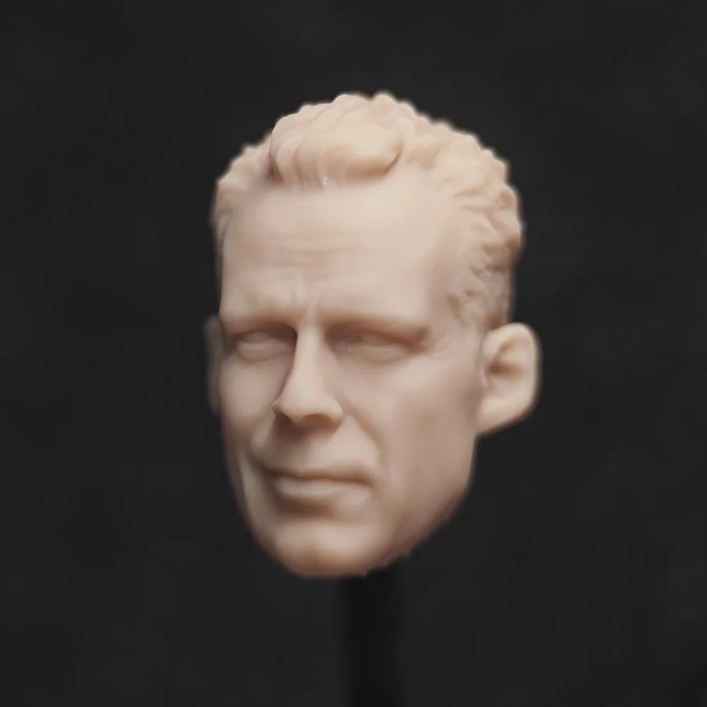 【Unpainted】1/12 Scale Male Soldier John McClane Highly Detailed Restoration White Head Carving For 6'' Action Figure Fit MAFEX
