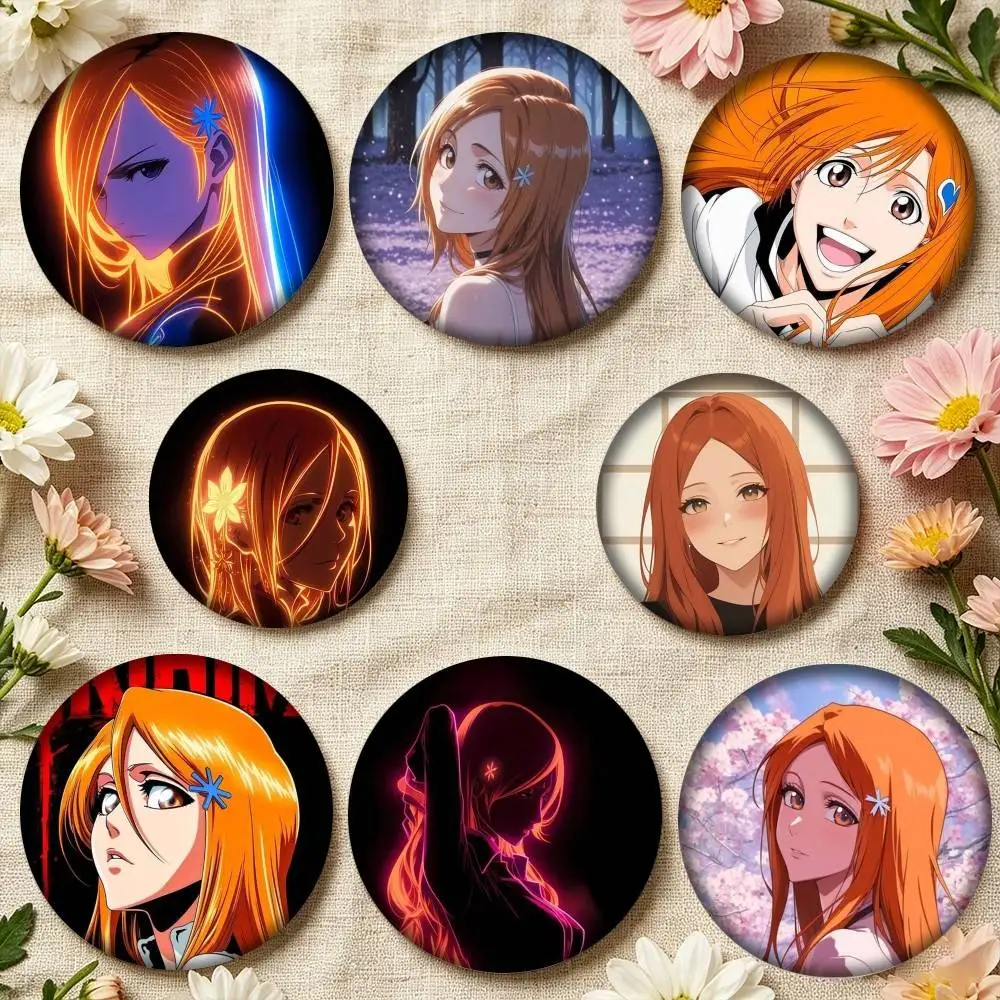 B-Bleach O-Orihime Inoue  25 32 44 58 75mm Badges Personalized Round Brooches Pins Accessory Gift