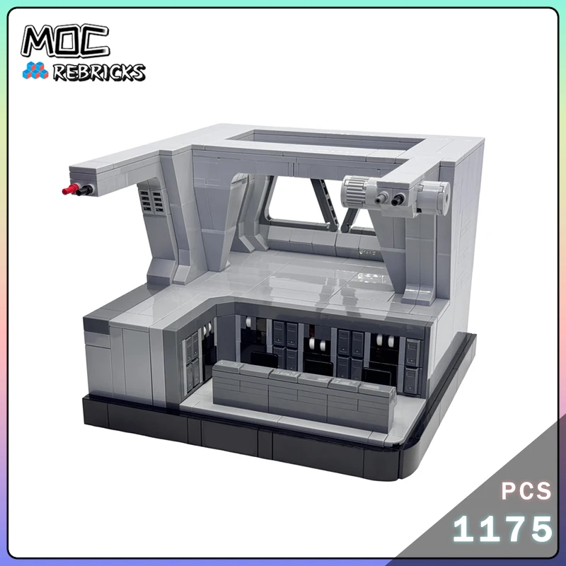 MOC-182897 Battlecruiser Command Bridge Diorama Building Blocks Star Movie Console Scene Model Assembly Creative Bricks Toy